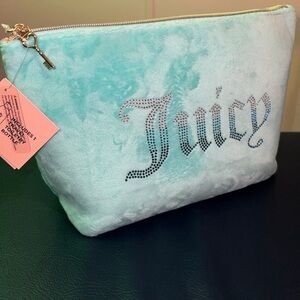 Juicy couture cosmetics bag with travel lotion bottle